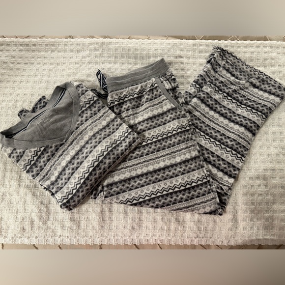 Nautica Fair Isle Pajama Set Soft Cozy Loungewear With Pockets Woman’s Size M - Picture 13 of 16